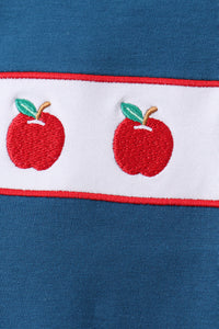Apple Embroidered Stripe Pants Set