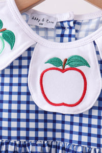 Apple Embroidered Gingham Bloomer Set