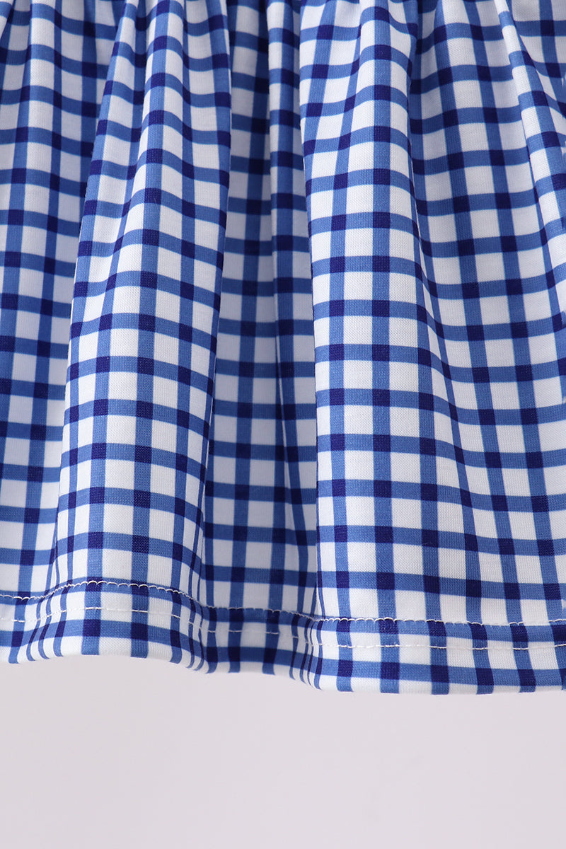 Apple Embroidered Gingham Bloomer Set