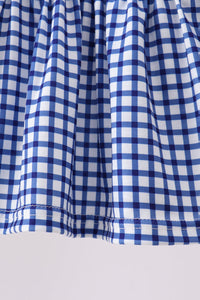 Apple Embroidered Gingham Bloomer Set