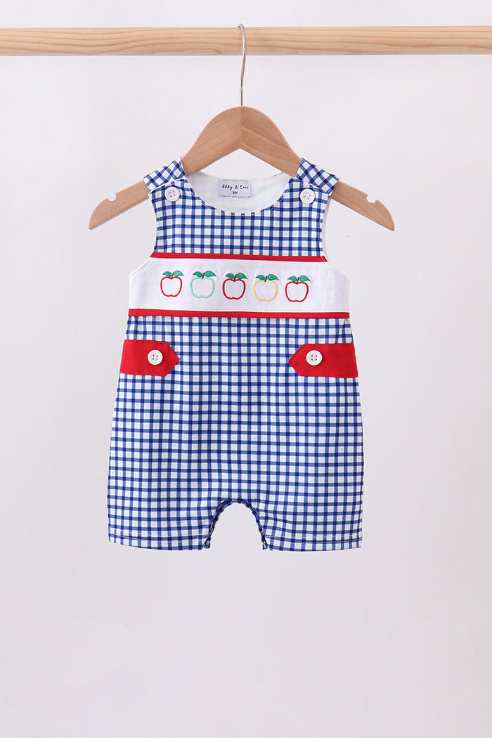 Apple Embroidered Gingham Jon Jon