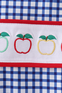 Apple Embroidered Gingham Jon Jon