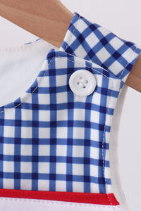 Apple Embroidered Gingham Jon Jon