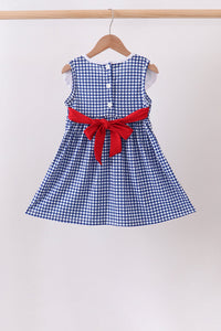 Apple Embroidered Gingham Dress