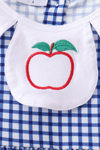 Apple Embroidered Gingham Dress