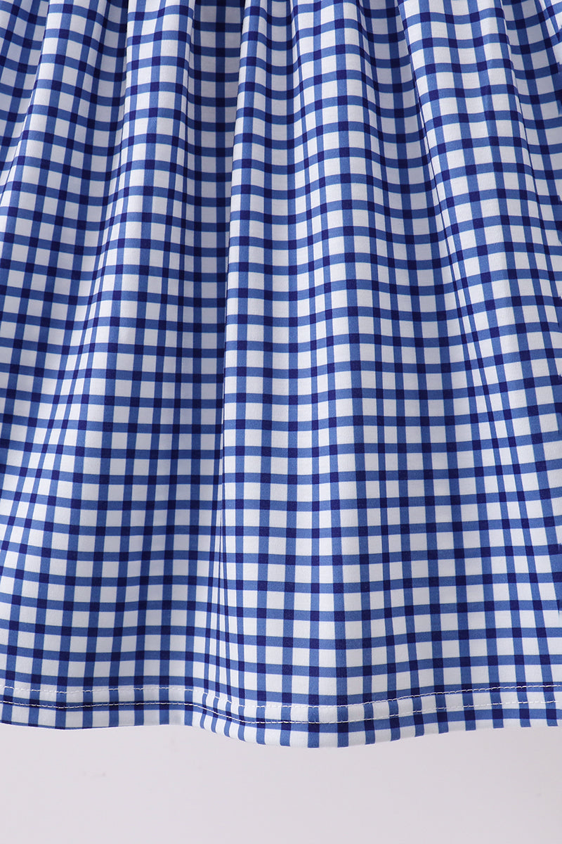 Apple Embroidered Gingham Dress