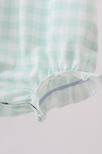 Football french knot gingham ruffle bubble