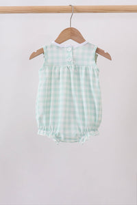 Football french knot gingham ruffle bubble