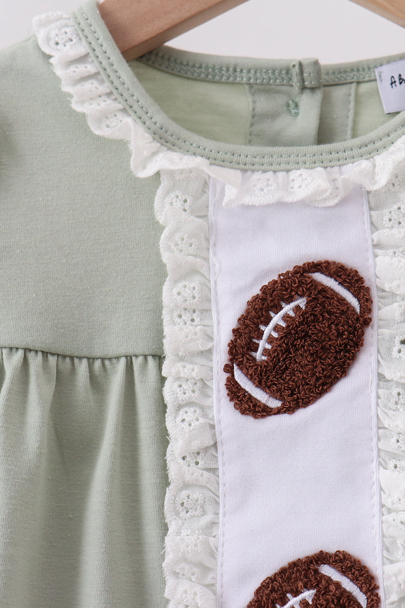 Football french knot gingham bloomer set