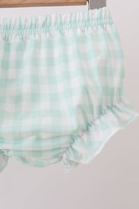 Football french knot gingham bloomer set