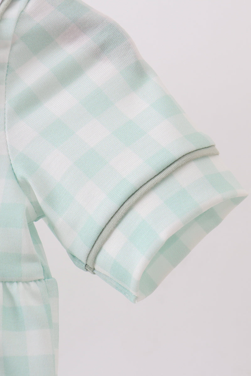 Football french knot gingham bubble