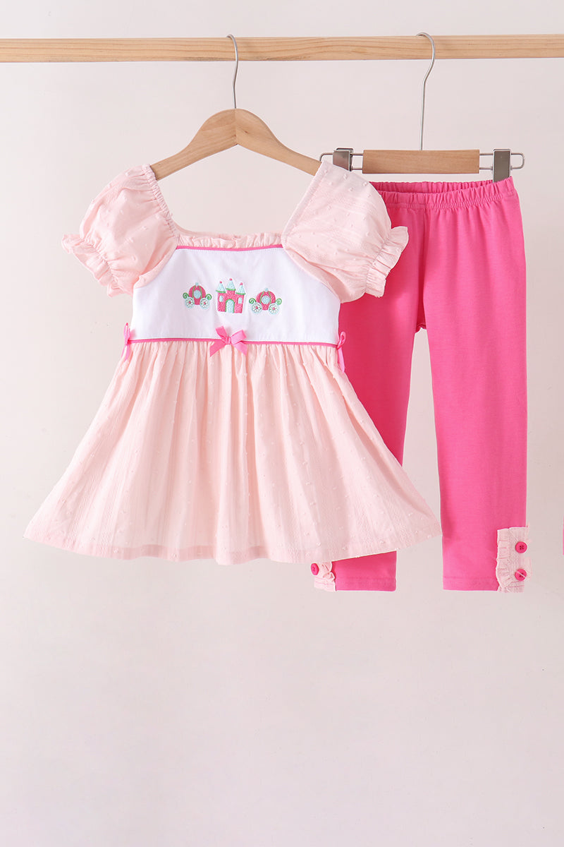 Castle Embroidery Jacquard Pants Set