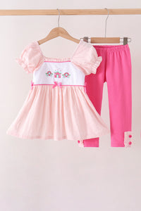 Castle Embroidery Jacquard Pants Set