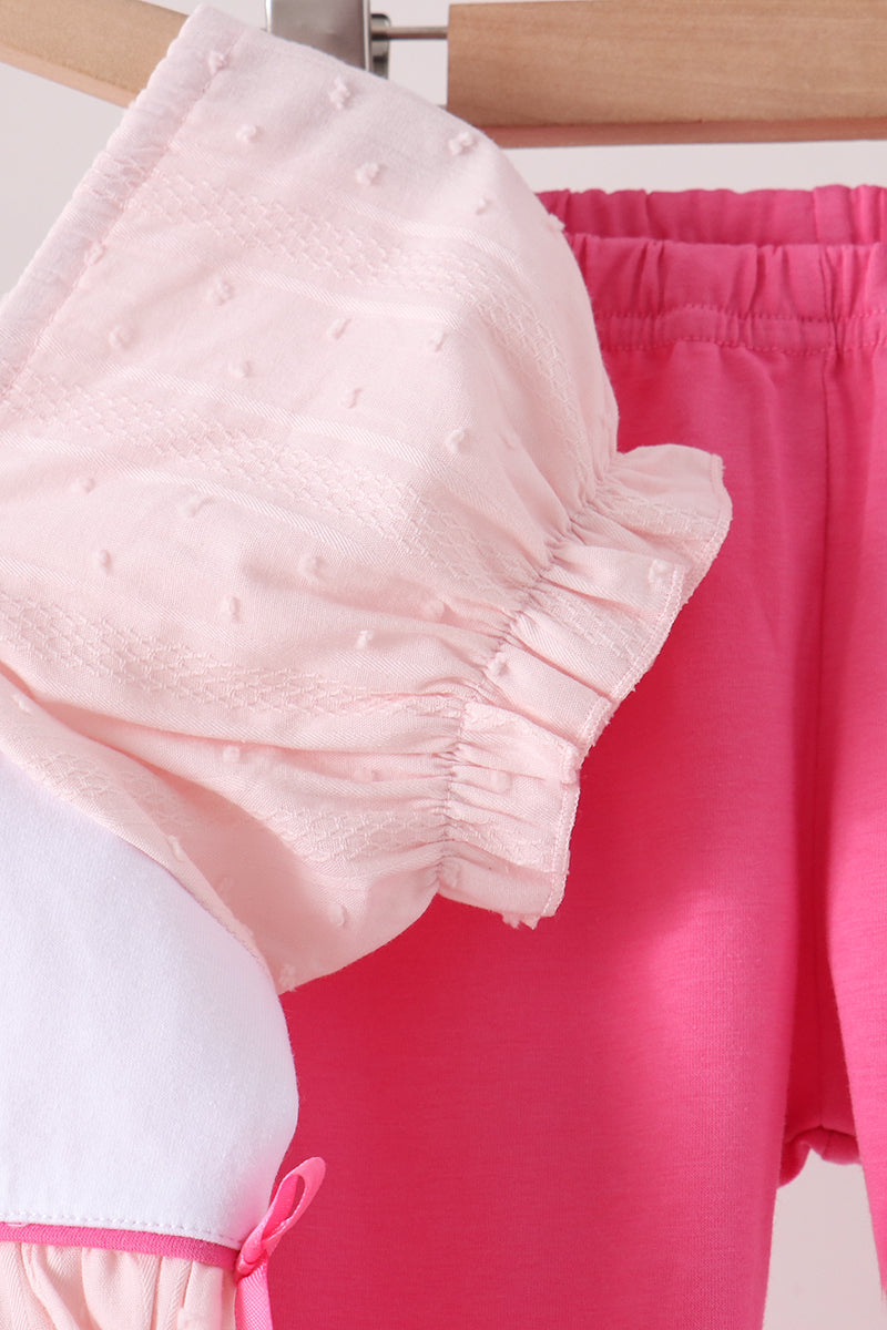 Castle Embroidery Jacquard Pants Set