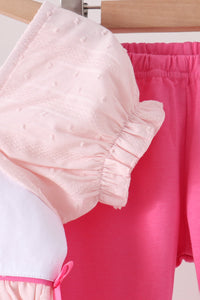 Castle Embroidery Jacquard Pants Set