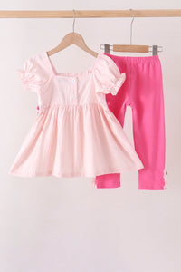 Castle Embroidery Jacquard Pants Set