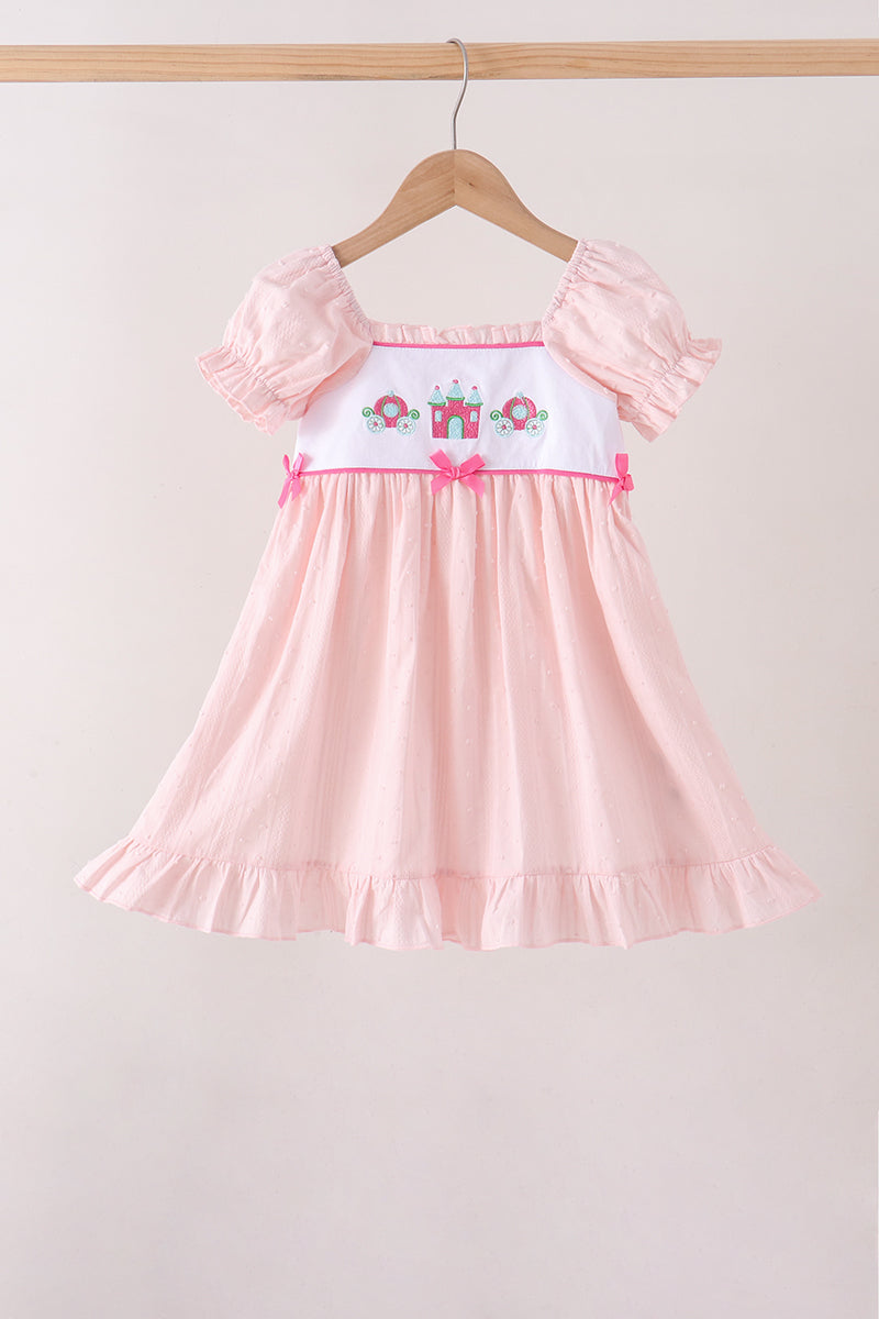 Castle Embroidery Jacquard Ruffle Dress