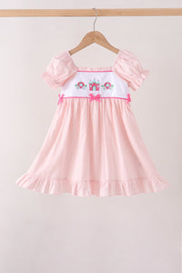 Castle Embroidery Jacquard Ruffle Dress