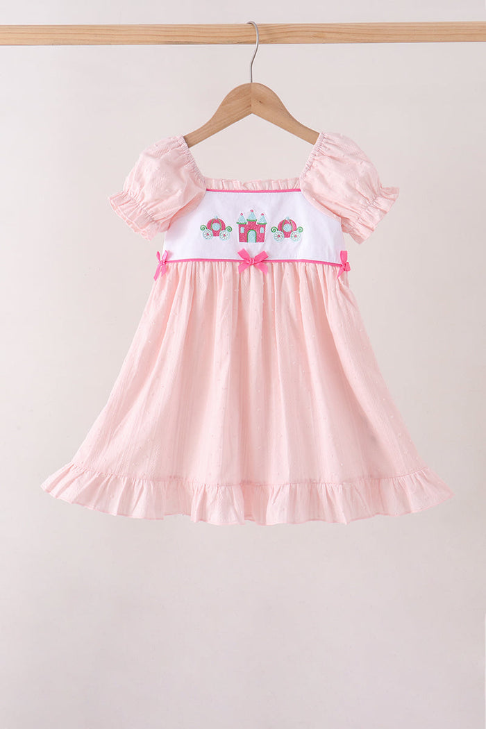 Castle Embroidery Jacquard Ruffle Dress