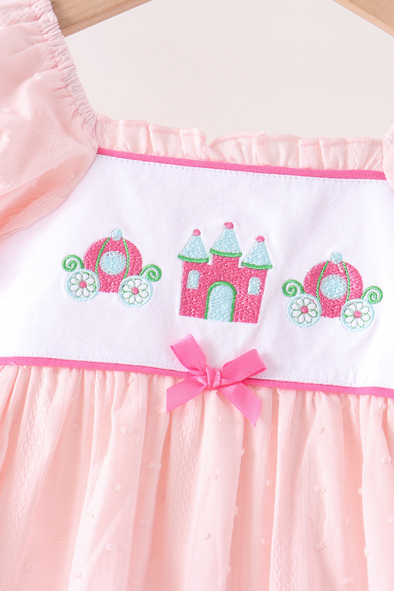 Castle Embroidery Jacquard Ruffle Dress