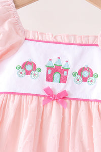 Castle Embroidery Jacquard Ruffle Dress