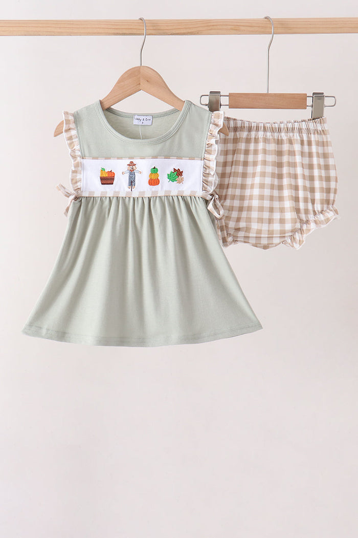 Scarecrow Embroidery Bloomer Set