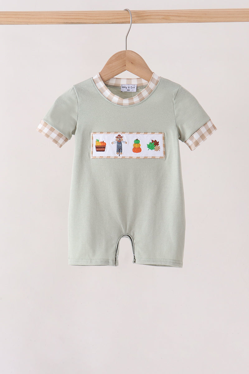 Scarecrow Embroidery Romper
