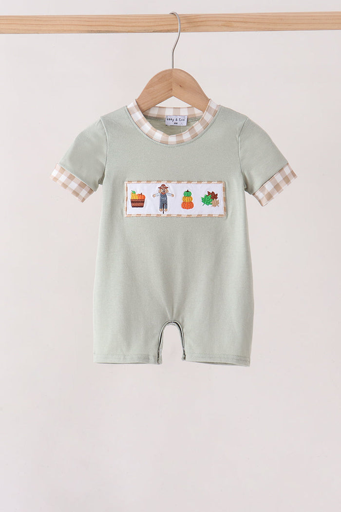 Scarecrow Embroidery Romper