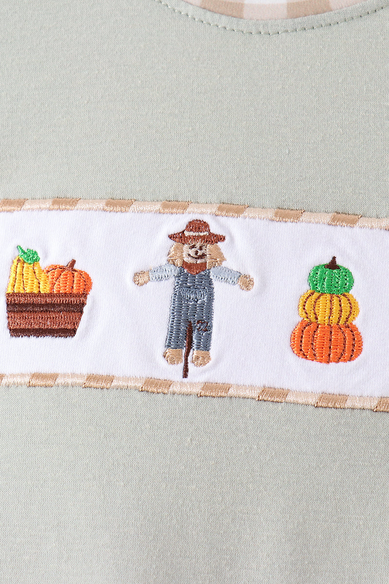 Scarecrow Embroidery Romper