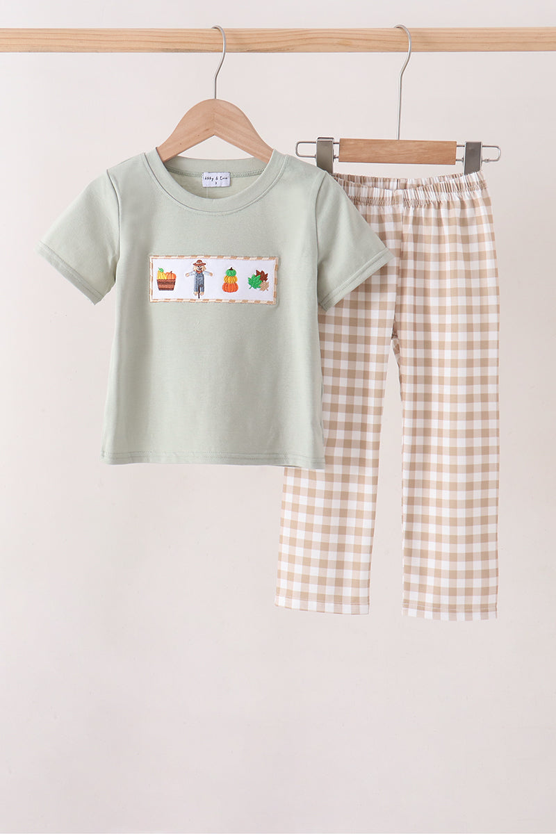 Scarecrow Embroidery Pants Set