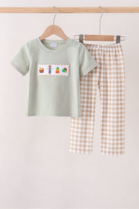 Scarecrow Embroidery Pants Set
