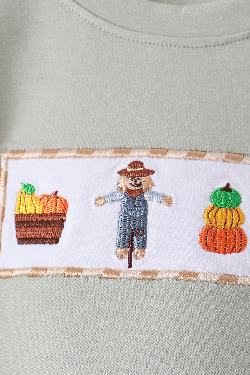 Scarecrow Embroidery Pants Set
