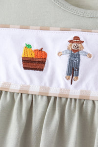 Scarecrow Embroidery Ruffle Pants Set