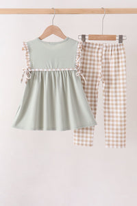 Scarecrow Embroidery Ruffle Pants Set