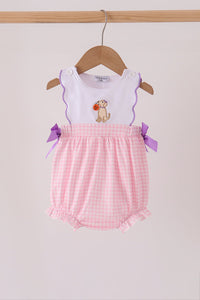 Puppy Pumpkin Applique Bow Bubble