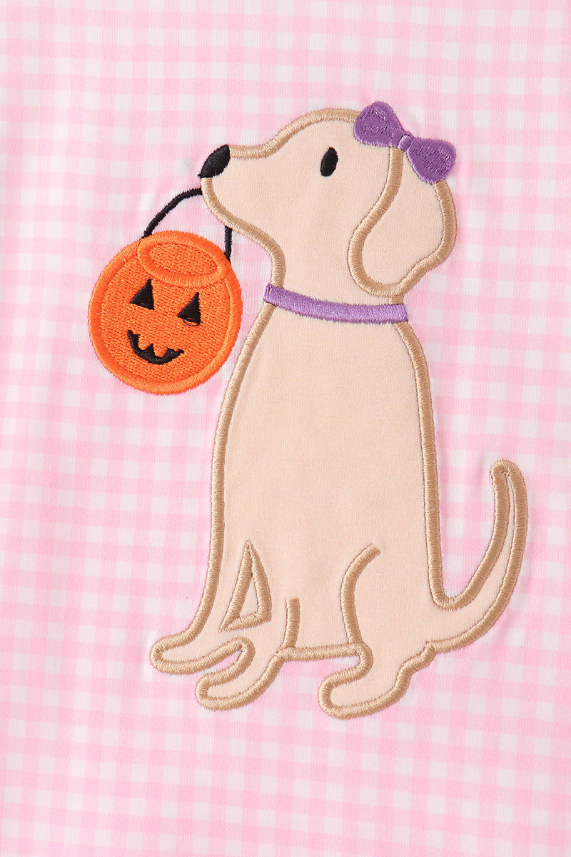 Puppy Pumpkin Applique Ruffle Shorts Set