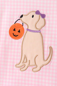 Puppy Pumpkin Applique Ruffle Shorts Set