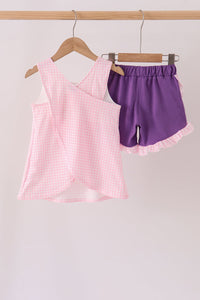 Puppy Pumpkin Applique Ruffle Shorts Set