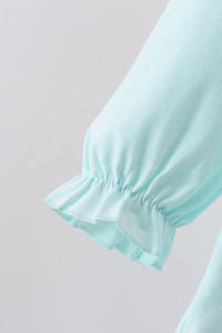 Blue Floral Bow Applique Bloomer Set