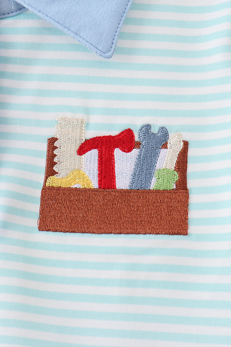 Tool Embroidery Stripe Shirt