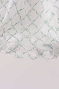 Pumpkin embroidery bow ruffle bubble