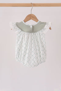 Pumpkin embroidery bow ruffle bubble