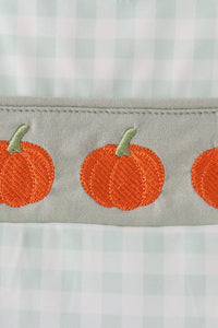 Pumpkin embroidery gingham jon jon