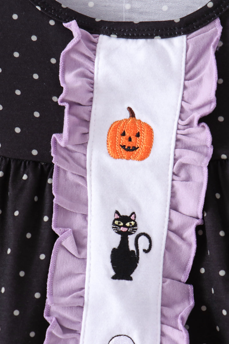 Ghost spider embroidery ruffle bloomer set