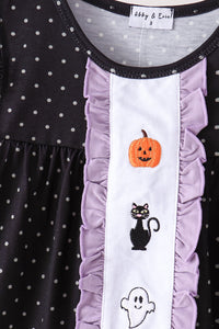 Ghost spider embroidery ruffle pants set