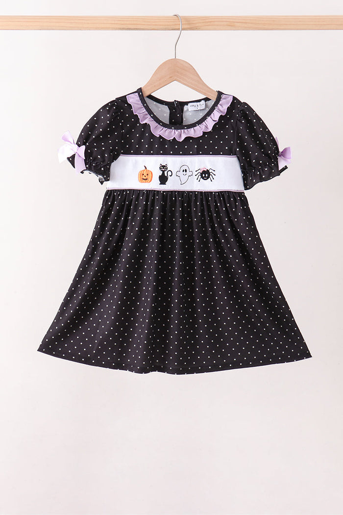 Ghost spider embroidery ruffle dress