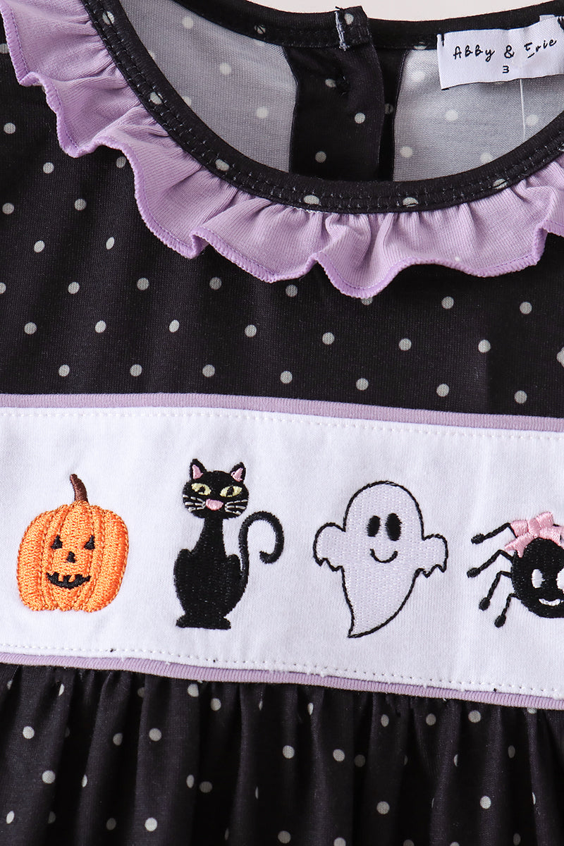 Ghost spider embroidery ruffle dress