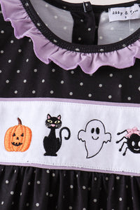 Ghost spider embroidery ruffle dress