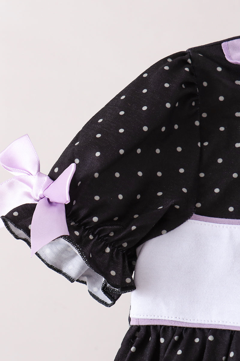 Ghost spider embroidery ruffle dress