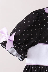 Ghost spider embroidery ruffle dress